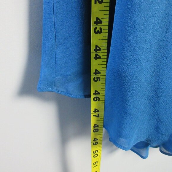 Nine West Beaded Cocktail Dress 6 Blue 100% Silk Asymmetric Midi Formal y2k 204 - Picture 12 of 12